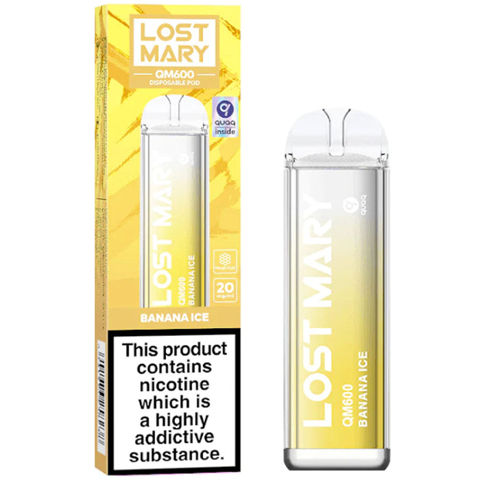 Lost Mary QM600 Disposable Vape 2%  Lost Mary Banana ice 20mg 