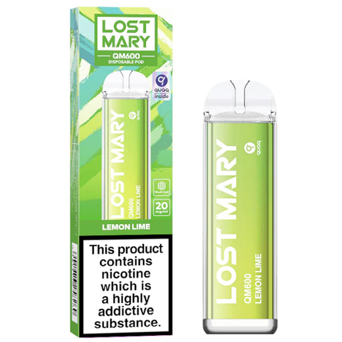 Lost Mary QM600 Disposable Vape 2%  Lost Mary Lemon Lime 20mg 
