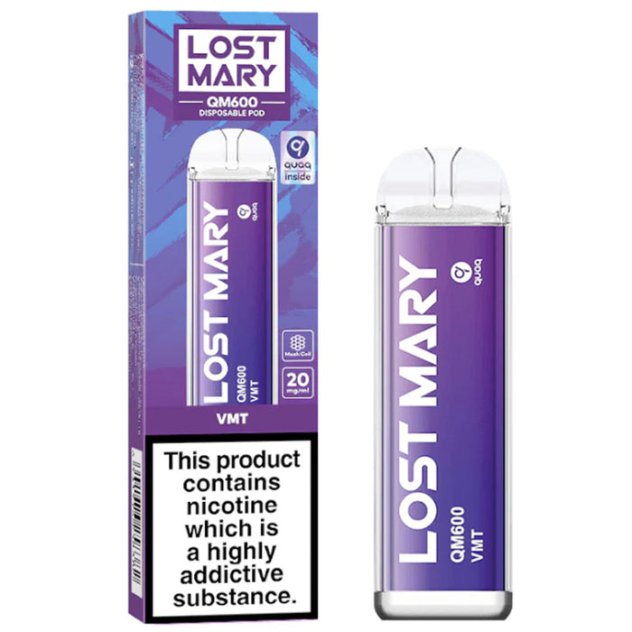 Lost Mary QM600 Disposable Vape 2%  Lost Mary VMT 20mg 