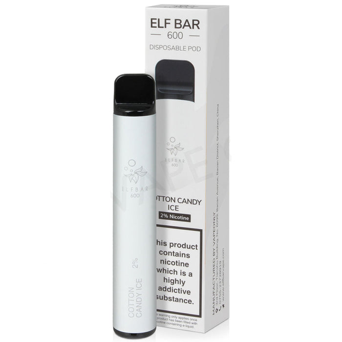 Elf Bar Disposable Pod Device 600 Puffs 1%  Elf Bar 10mg Cotton Candy ice - DATE EXPIRED 