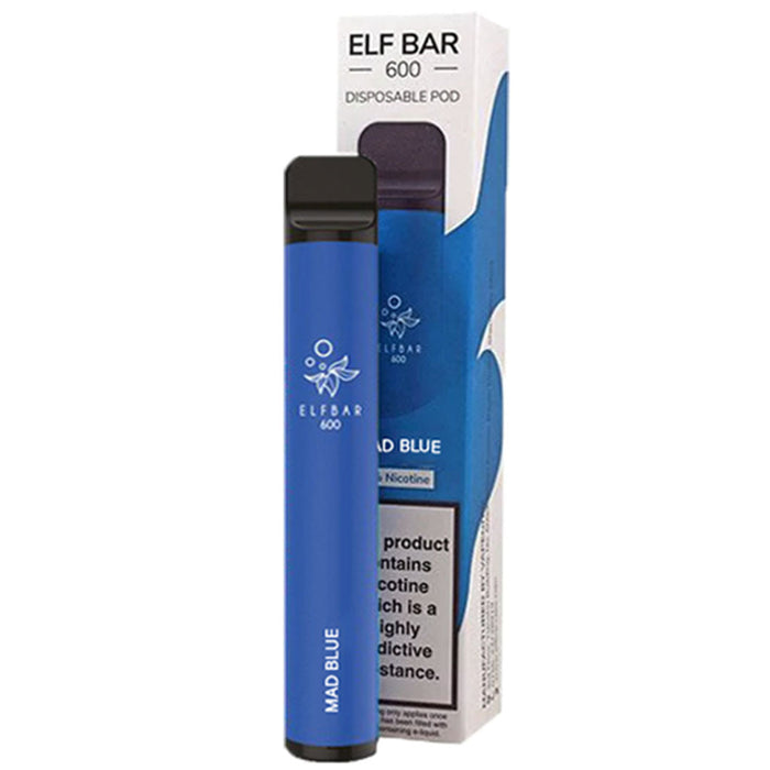 Elf Bar 600 V1 Disposable Pod Device 2%  Elf Bar 20mg Mad Blue 