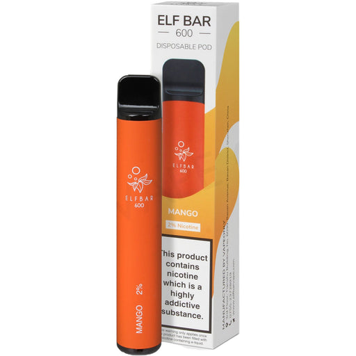 Elf Bar 600 V1 Disposable Pod Device 2%  Elf Bar 20mg Mango 