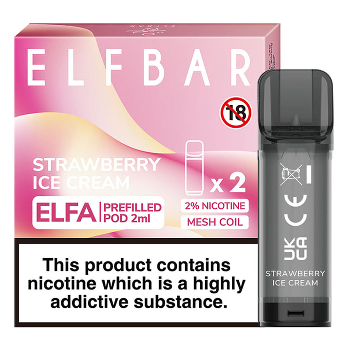 Strawberry Ice Cream Elf Bar ELFA Prefilled Pods 2ml  Elf Bar   